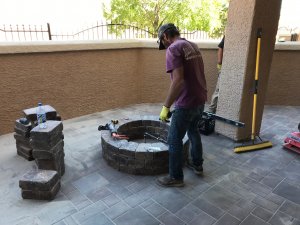 Patio Paver Installers Custom Gas Firepit